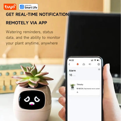 Gen1 Tuya Ivy Smart Planter,Endless Fun Over 49 Rich Expressions,7 smart sensors,AI Chips Make Raising Plants Easy and Fun