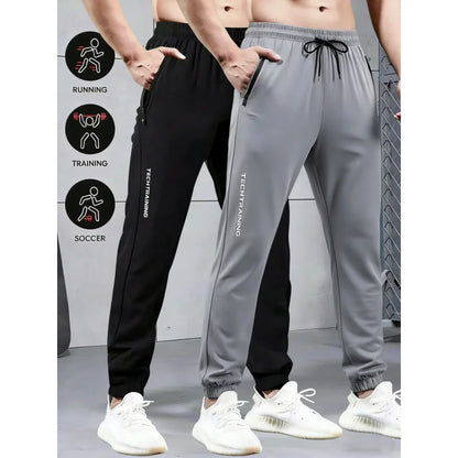 2-Piece Summer Breathable Ultra Thin Men's Stretchy Sweatpants Casual Joggers For Workout Outdoor Wear