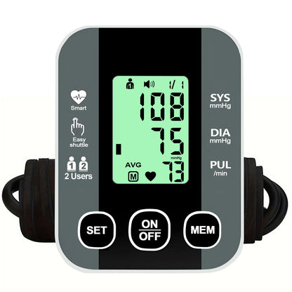 Digital Upper Arm Blood Pressure Monitor Bp Meter Machine Health Heart Rate Monitor Automatic Sphygmomanometer With LCD Display
