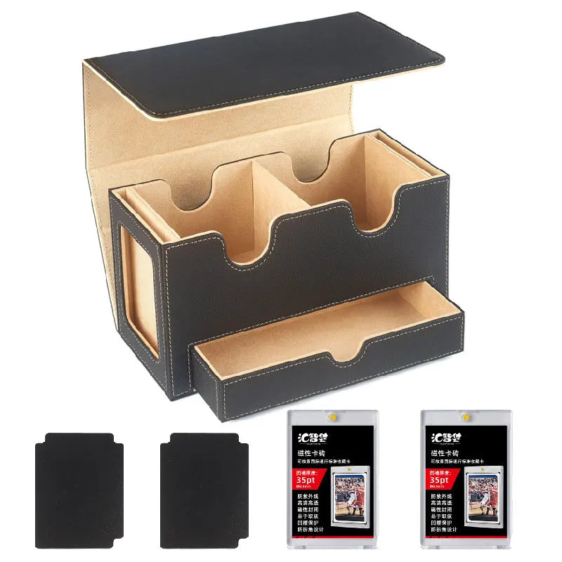 MTG Commander Deck Box with Card Tray & Accessories Drawer, Storage for Double Sleeved Cards, Durable Design