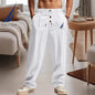 Nautica  Men's Casual Breathable Cotton-Linen Pants Trendy Street Sport Loose Straight Beach Outdoor Trousers