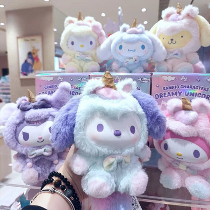 New Dream Unicorn Series Vinyl Plush Doll Blind Box Cute Cartoon My Melody Kuromi Pendants Bag Ornament Toys Mystery Gifts