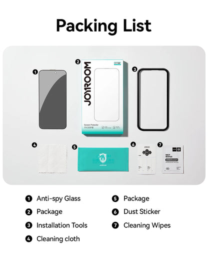 Joyroom 1/2 sztuki Do iPhone'a 17 Pro Max Szkło Antyszpiegowskie Ochronne Szkło Prywatyzujące Do iPhone'a 17 Pro 17 Air Szkło Hartowane