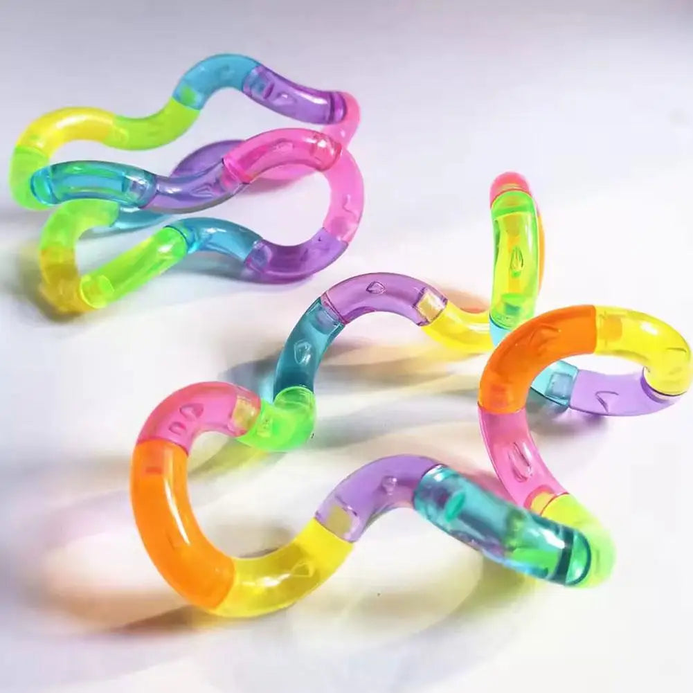 Deformable Rope Fidget Toy Deformation Rope Knot Pressure Stress Relief Toys Rrainbow Color Anti Stress Deformation Rope Knot