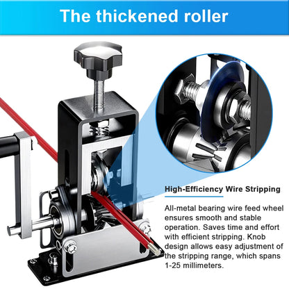 1-70mm² Wire Stripper Manual Wire Stripping Tool Cable Stripper Peeling Machine Compatible with Hand Crank Electric Drill Peeler