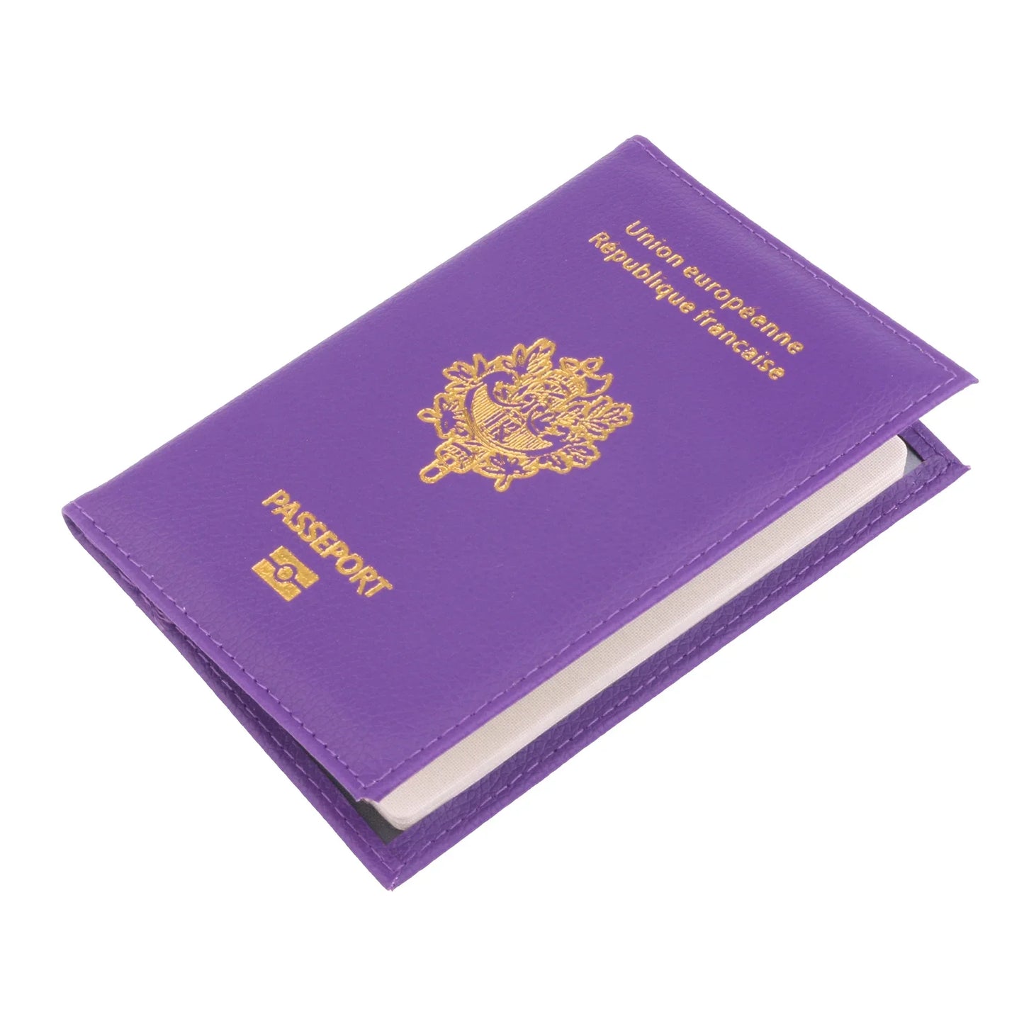 High Quality Pu Passport Protective Cover Bank Card Holder Travel Document Fashion Men and Women French Passport Cover Wallet