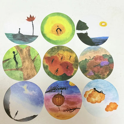 INUK Cards 98 Circle Deck Psychology Cards Circular shaped Board Game Funny Card Games for Party/Family