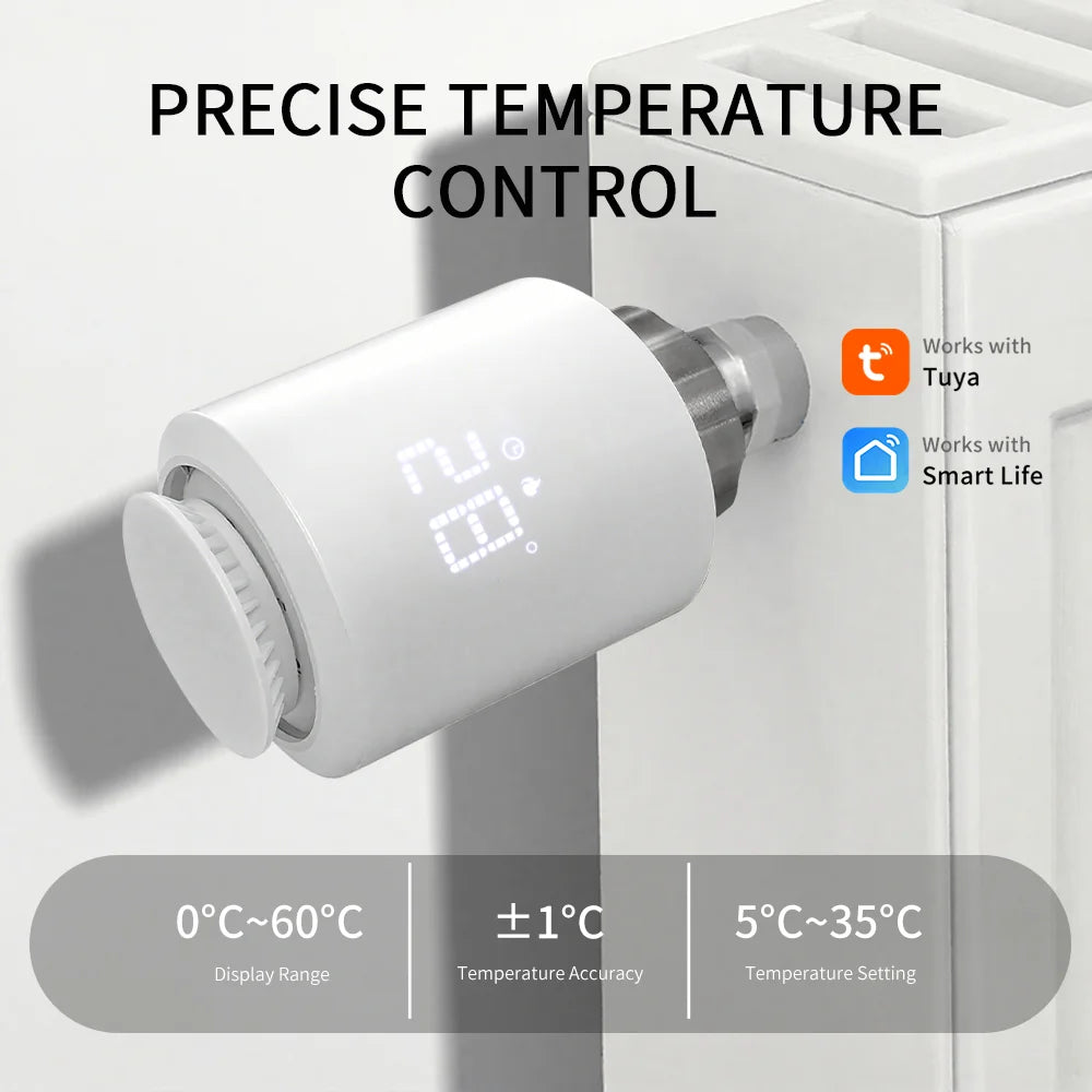 Tuya Zigbee Thermostatic Valve Radiator Zigbee Thermostat Smart Thermostatic Radiator Valve Head Temperature Controller Alexa