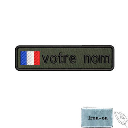 1PC 10cmX2.5cm Custom Name Flag Patch Badge Iron On Hook Loop Army green Netherlands Germany Russia France Belgium Italy Spain