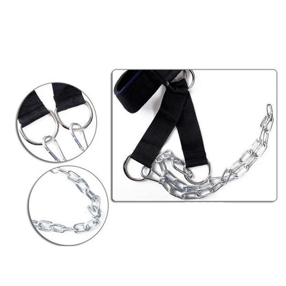 Gym Fitness Weight Bearing Cap Adjustable Neck Harness with Steel Chain Neck Trainer Neck Muscle Power Training