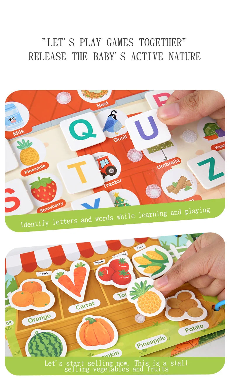 Busy Book for Kids Quiet Book Sticker Montessori Early Educational Toy Toddlers Matching Puzzles Game Baby Learning Toys Gifts