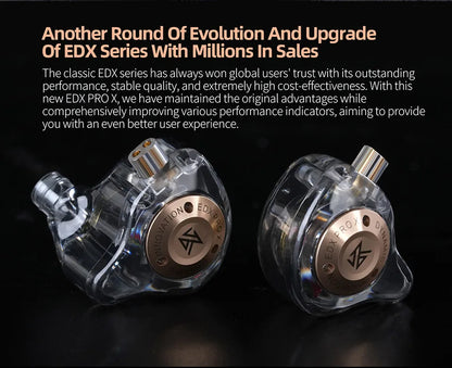 KZ EDX Pro X dynamic driving headphones in-ear monitoring earplugs HIFI bass hi-fi headphones stage sports headphones