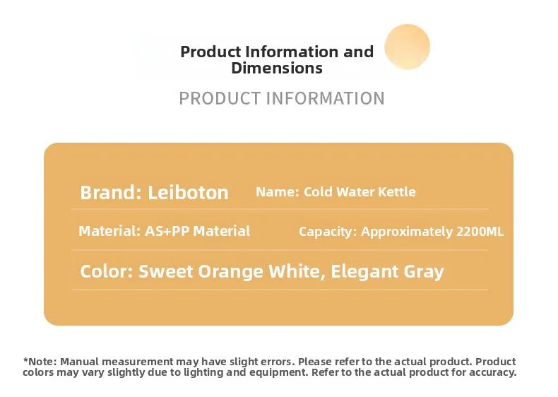 Large Capaci Cold Water Pot Heat Resistant Drop Proof Fruit Tea Barrel Beverage Ice Water Bottle for Frie Home Use