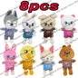 8pcs Skzoo Plush 25cm Kpop Cartoon Stuffed Animal Plushies Stray Kids Plush Doll Toys Kawaii JYP Adults KZ Fans Keychain  Gift