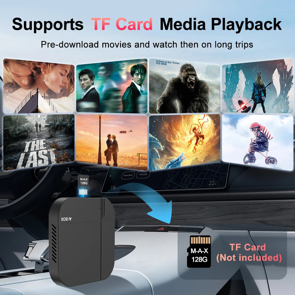 Kowankit 2026 4+32G Wireless CarPlay AI Smart Box 3 in 1 Android Auto Tv Box Netflix Youtube For Toyota Nissan Benz Honda Ford