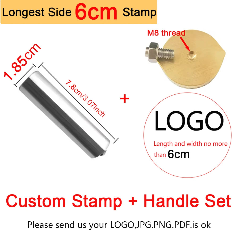 Custom Brass Stamp For Leather, Leather Branding Iron, Custom LOGO Text Leather Embossing Tool, Cold Press Handle Leather Stamp,