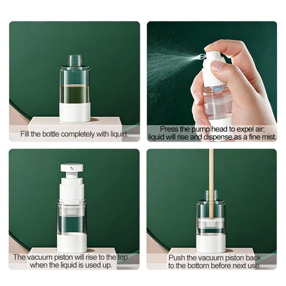 15/30/50/100ML Clear Airless Cosmetic Cream Pump Bottle Refillable Vacuum Dispenser Spray Lotion Bottle for Travel Makeup Contai