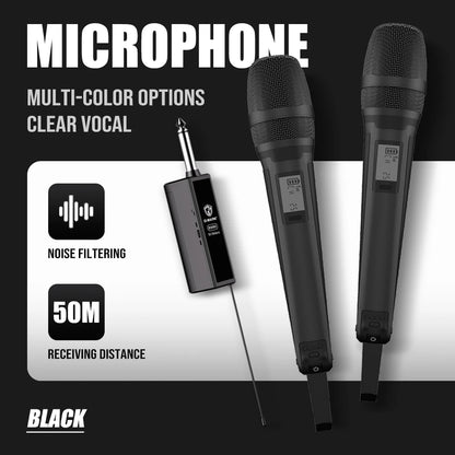Wireless Microphone G-MARK SKM9000 Professional 2 Channels UHF Frequency Adjustable Metal Handheld Mic For Party Show Teaching