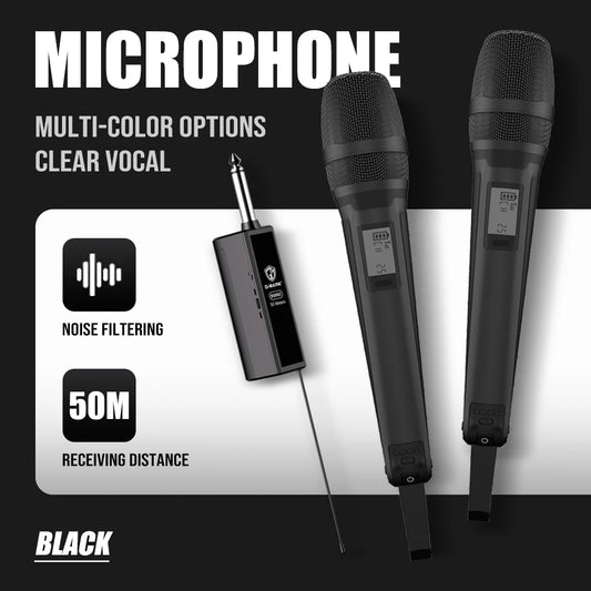 Wireless Microphone G-MARK SKM9000 Professional 2 Channels UHF Frequency Adjustable Metal Handheld Mic For Party Show Teaching