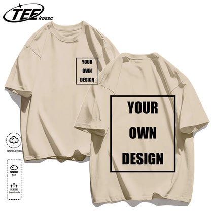 Men's Personalized T-shirt 100%Cotton Tee Custom Shirt Make Your Design Logo Text Men Women Design Your Gift Couple Tshirt