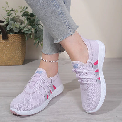 Women's Mesh Slip-On Sneakers, Breathable Casual Athletic Shoes, Comfortable Lightweight Walking Shoes for Daily Use