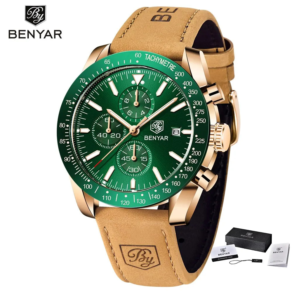 Men Watch BENYAR Top Brand Luxury Full Steel Business Quartz Watch Men Casual Waterproof Sports Watches Clock Relogio Masculino