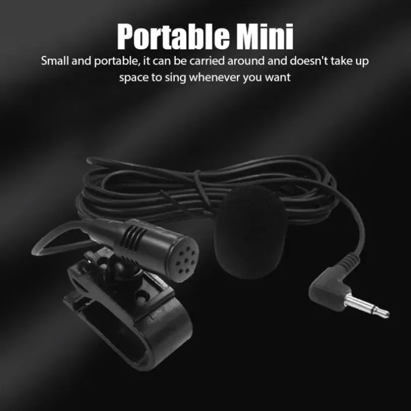 Car Self-Adhesive Type Clip 3.5mm Mini Wired External Microphone For Auto DVD Radio 2m Long Car Radio Wired External Microphone