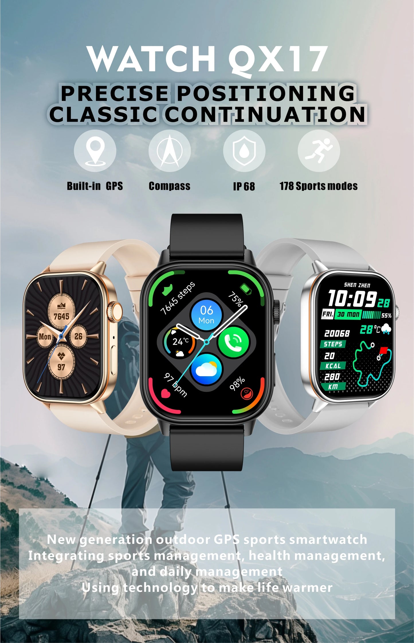 2026 New Women Fashion Sports Smart watch 2.01-inch Screen IP68K Swim GPS Positioning Bluetooth Call Health Heart Rate Bracelets