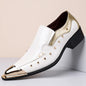 Handmade Red Men's Crocodile Leather Shoes Metal Pointy Toe Business Dress Suit Men Shoe Oxfords Flats Zapatos De Hombre