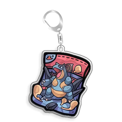 Keychain for Pokemon Kangaskhan Blastoise Acrylic Homemade Cartoon Anime Backpack Pendant Decoration Collection Fans Gift 5cm