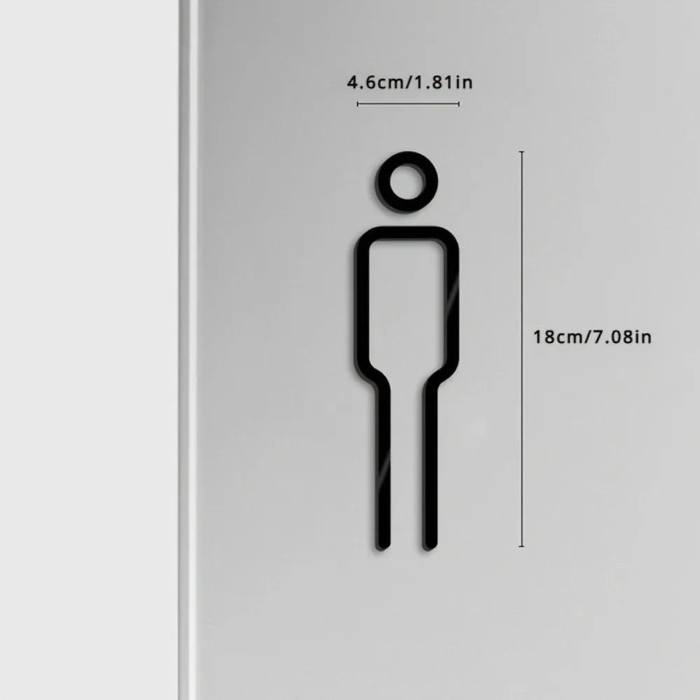 Fashion Black Gold Color Toilet Sign Plate Brass Wash Room Door Wall Label Sticker Wc Holder Signage Board