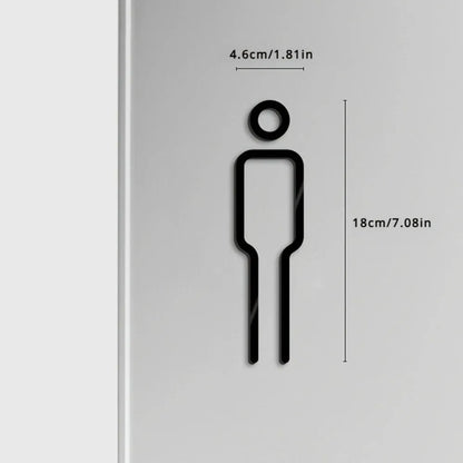 Fashion Black Gold Color Toilet Sign Plate Brass Wash Room Door Wall Label Sticker Wc Holder Signage Board