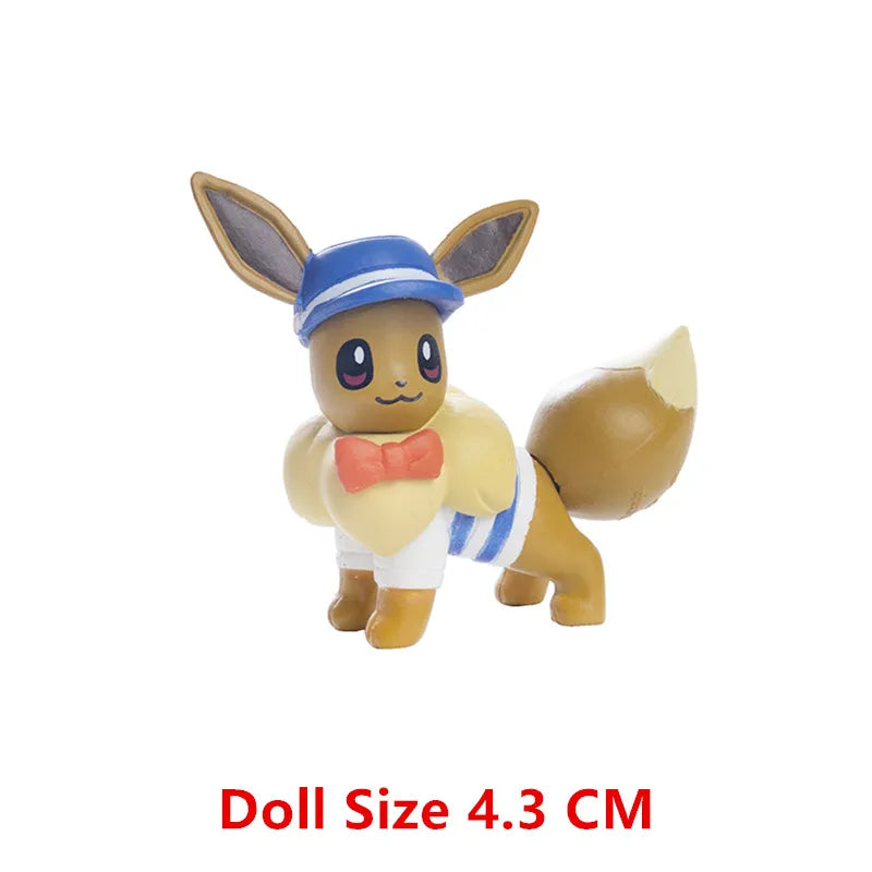 Pokemon Anime Action Figure Set - Pikachu Sun Elf Eevee Gengar Monsters Cartoon Model Toys Gift for Bulk Purchase