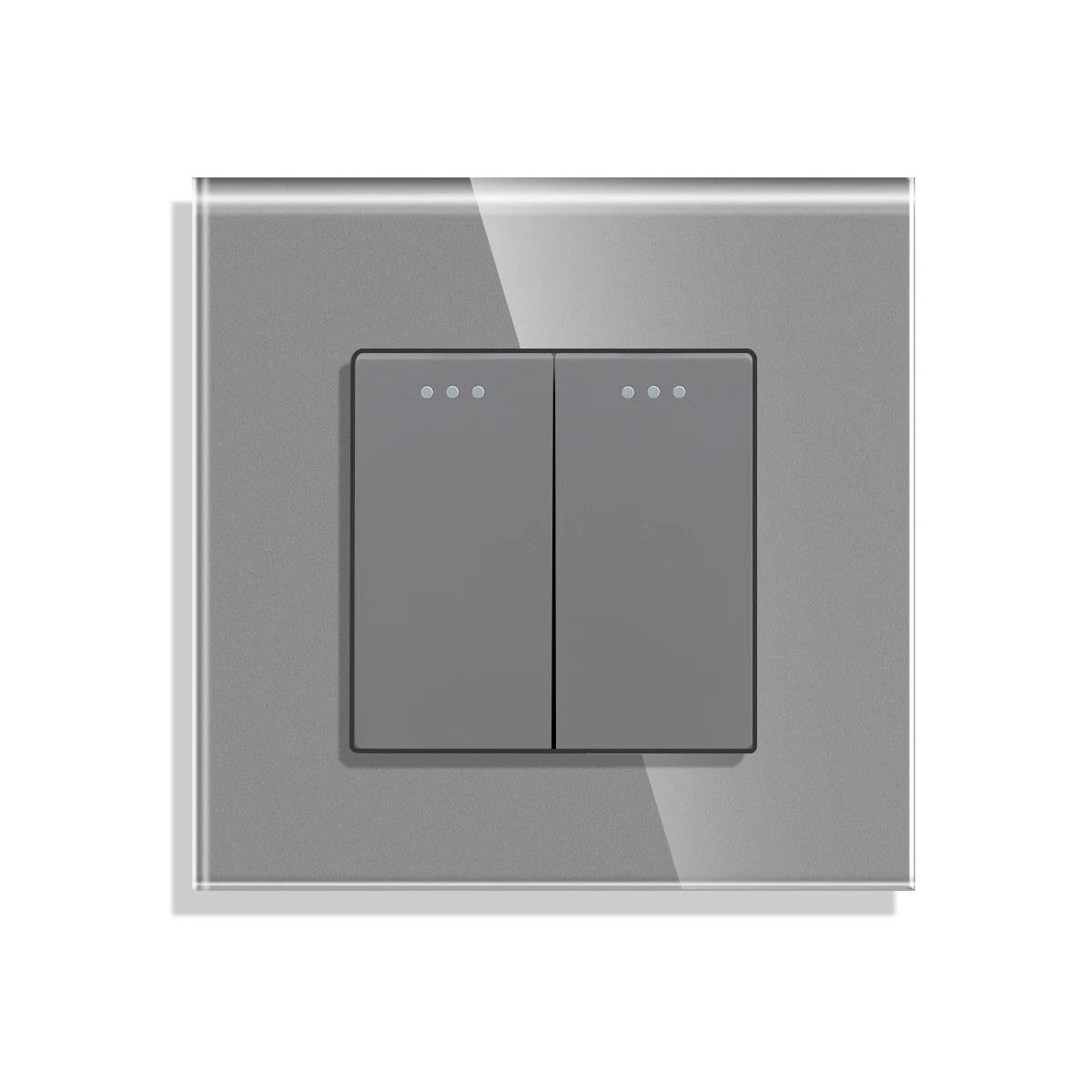 Bingoelec Grey Smart Light Switch and WiFi Wall Socket with Crystal Glass Panel Switches with Sockets Home Improvement