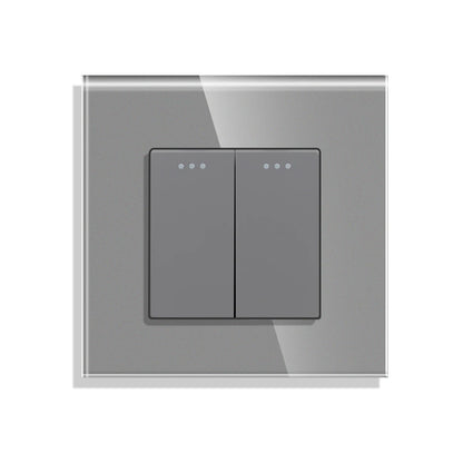 Bingoelec Grey Smart Light Switch and WiFi Wall Socket with Crystal Glass Panel Switches with Sockets Home Improvement