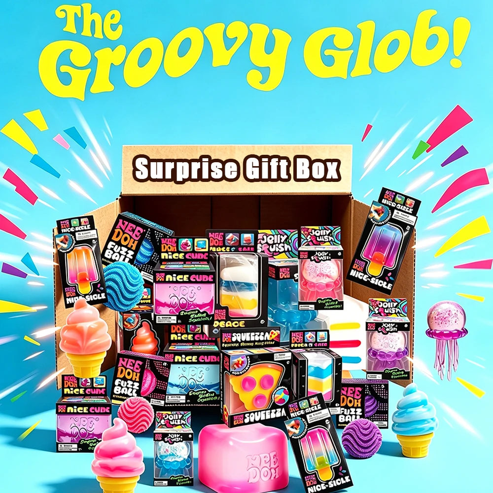 100+PCS Assorted Mixed Squish NEEDOH Fidget Mystery Blind Box Surprise Unbox Toy Slow Rebound Stress Relief Squeeze Sensory Toys