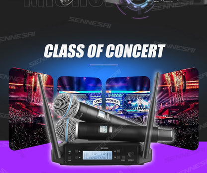 SENNESAI GLXD24 B58 Professional Dual Wireless Microphone 600-699MHz System Stage Performances UHF Dynamic 2 Channel Handheld