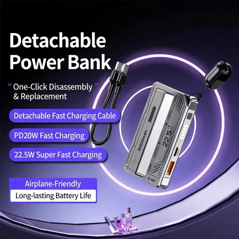 5000mAh Battery Charger Case DIY Power Bank Box PD 20W Fast Charging Portable Battery Charge Storage Box Charger without Battery