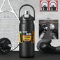 LUSQI 304 Stainless Steel Thermal Mug Outdoor Thermos Bottle Portable Tumbler Vacuum Flasks Cold & Hot Straw Water Bottle