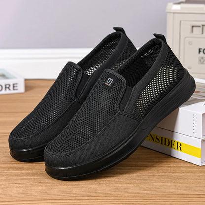 Summer Breathable Men's Mesh Shoes, One Foot Cloth Shoes, Anti Slip Soft Soled Casual Shoes