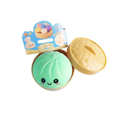 Squishy Dumpling Toy Crystal Steamer Bun Food Shape Squeeze Stress Relief Fidget Toy Desktop Ornament Gift