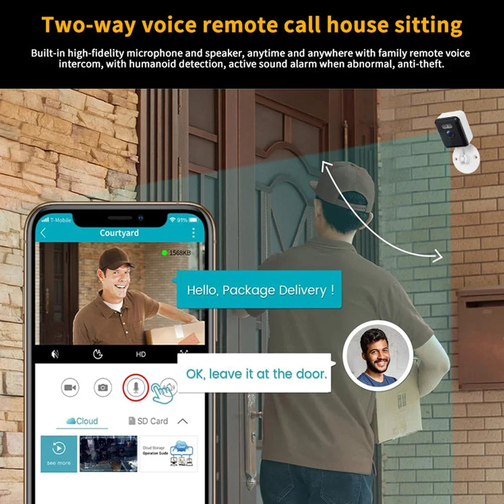 5MP Mini Cube Camera 2.4G Wifi Indoor Security IP Cam with Two Way Audio 2K Human Detection Smart Home Baby Monitor Tuya
