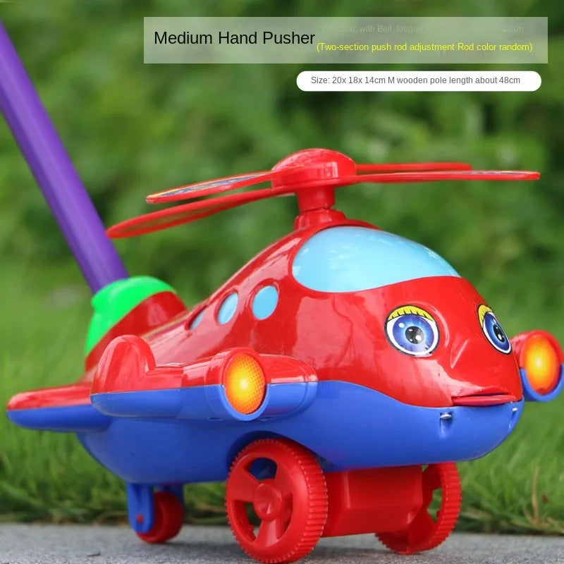 Interactive Baby Walker Toy with Bell Detachable Baby Toddler Stroller Toy Gifts Children's Hand Push Airplane