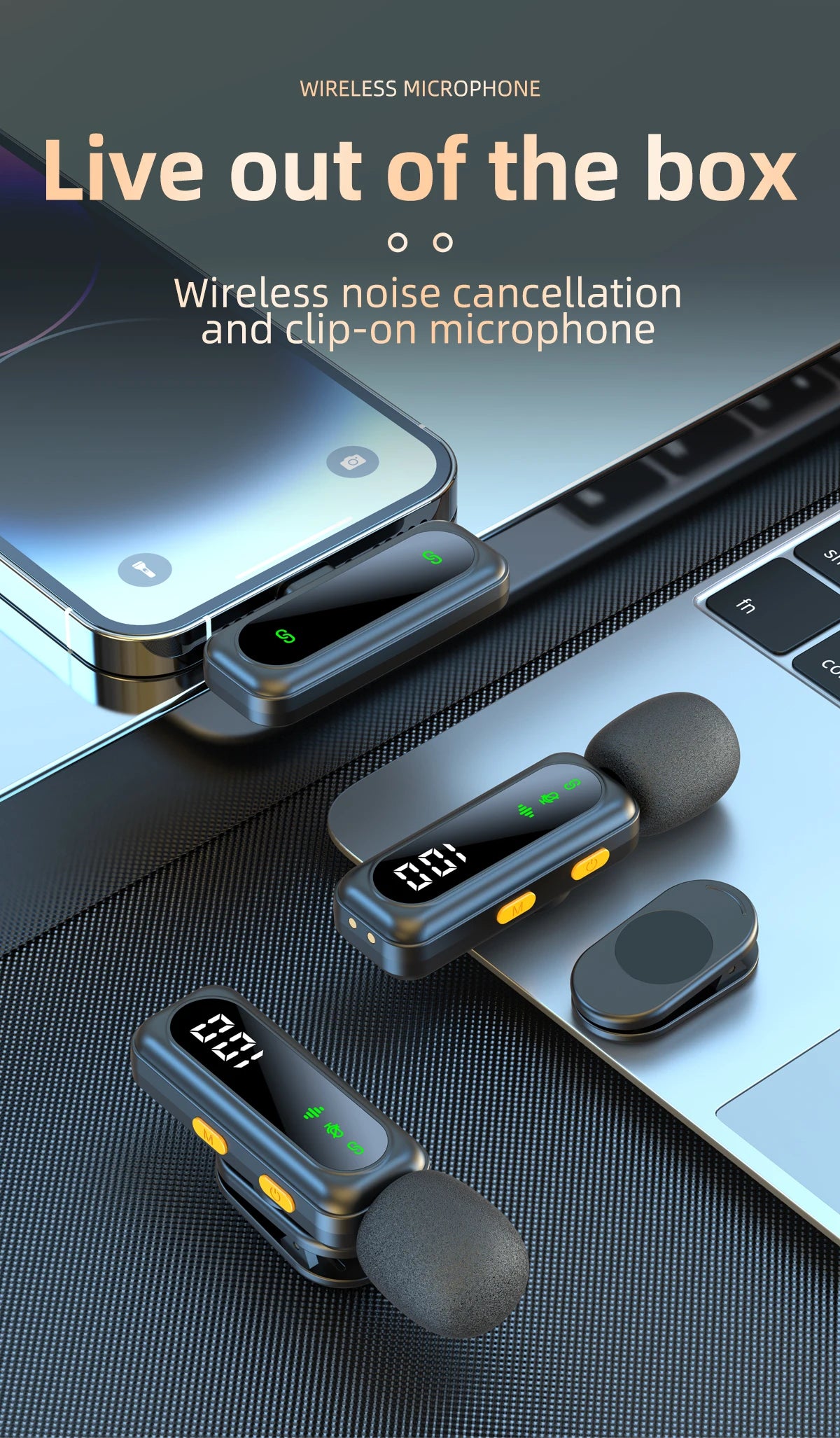 High quality Clip-On Lavalier Microphone J21 Wireless Mini Lapel Mic with100mah Battery for Video Recording Vlog/Podcast Creator