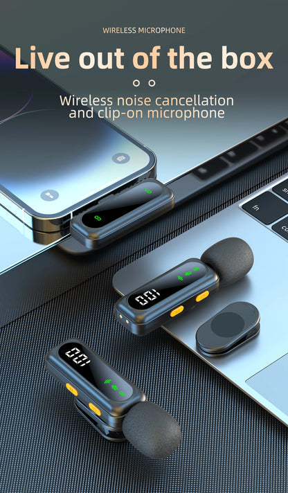 High quality Clip-On Lavalier Microphone J21 Wireless Mini Lapel Mic with100mah Battery for Video Recording Vlog/Podcast Creator