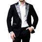 Men's Suit 2 Piece Set Floral Jacquard Tuxedo, Paisley Formal Blazer Jacket & Pants for Prom Banquet Wedding Dinner Party Black
