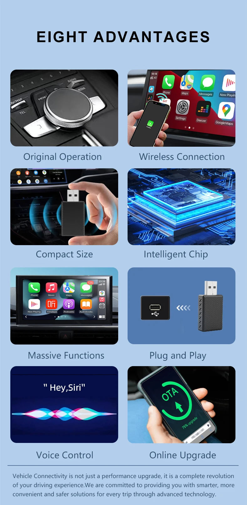 2in1 Wireless CarPlay Dongle Wireless Android Auto Adapter AI Smart Box For Car With Wired CarPlay Car Intelligent Systems