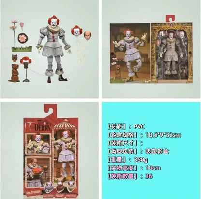 7 Inch Neca Ultimate Pennywise PVC Statue IT Movie Character Action Figure Exquisite Craft Desk Decor Ornament For Movie Fans