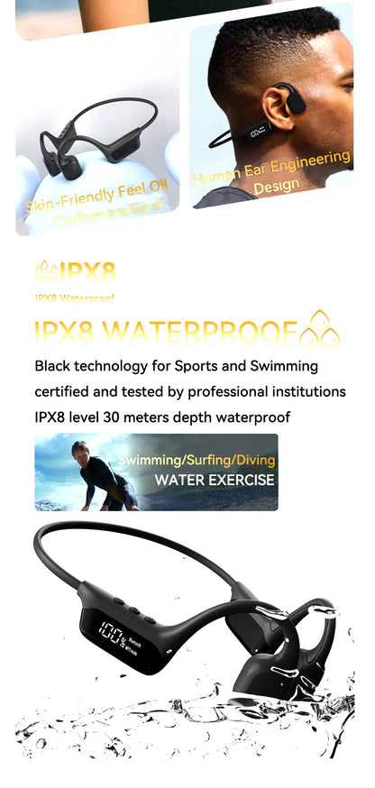 LonMao S10 Wireless IPX8 Swimming Bone Conduction Headphone Bluetooth 32GB MP3 Player Hifi Bass Music Sport Earphone
