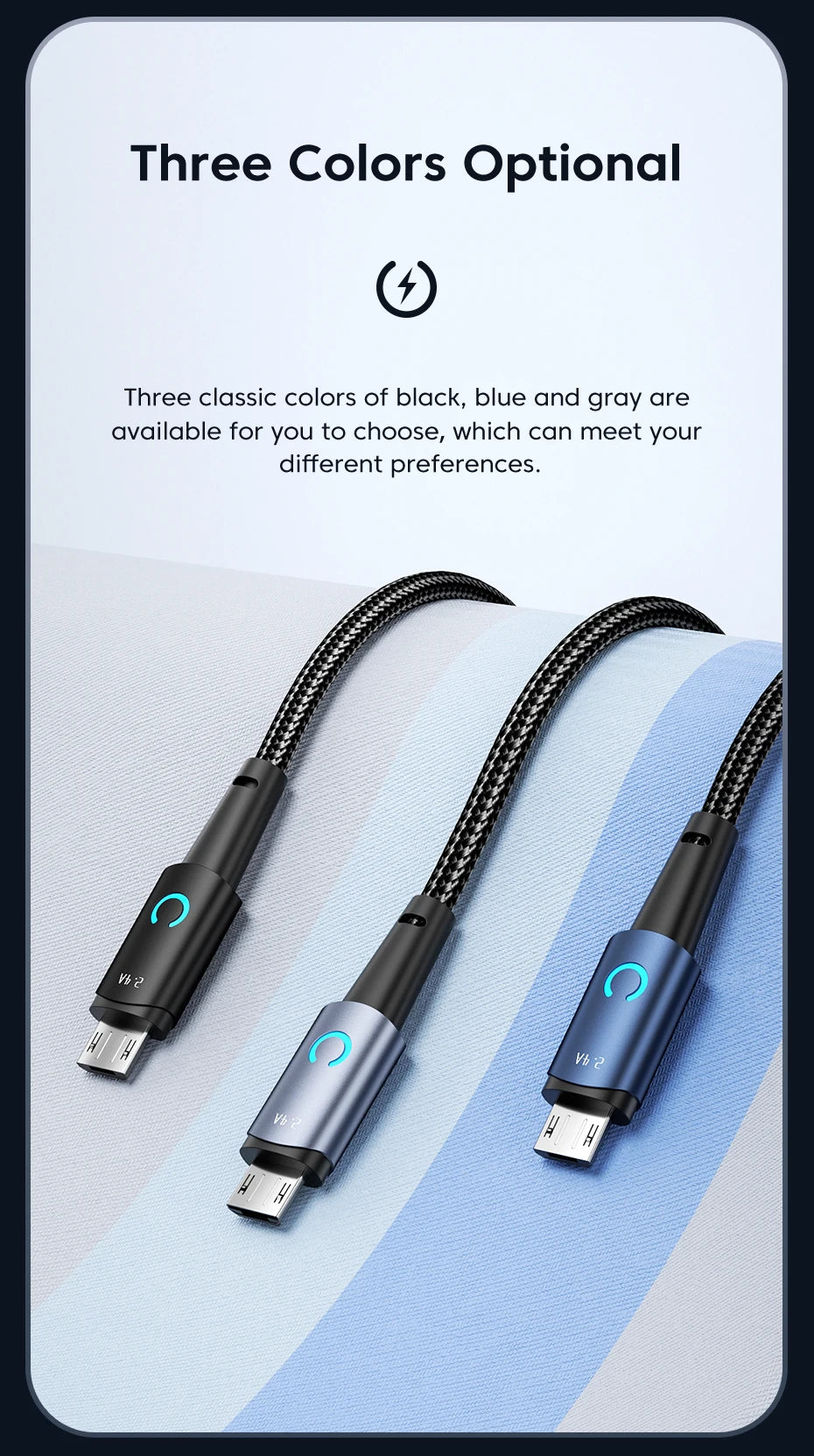 Toocki Micro USB Cable for Samsung S10 2.4A Fast Charging Quick Charge Micro Cable for Fan Headphone LED Phone Charger Data Cord